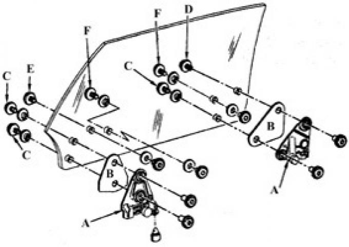 Classic Headquarters F Body Front Door Glass Mounting Kit W-050