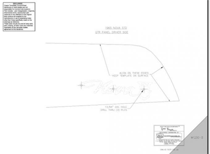 Classic Headquarters Nova Std. Quarter Panel Emblem Template Kit W-1230