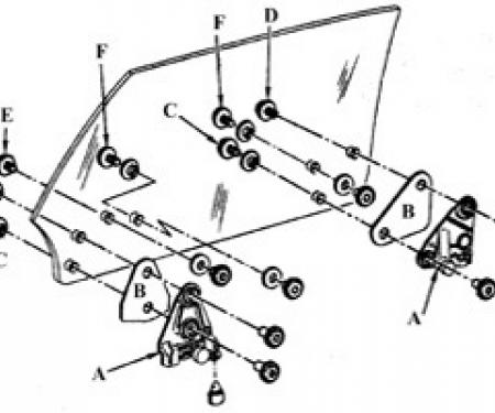 Classic Headquarters F Body Front Door Glass Mounting Kit W-050