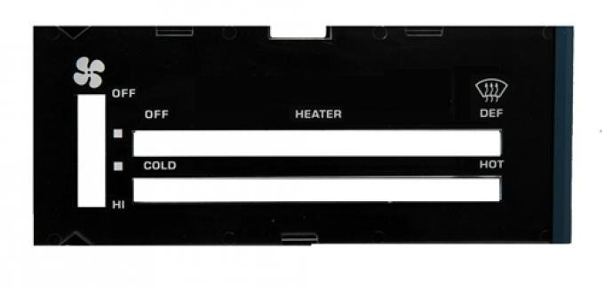 Classic Headquarters Camaro Heater Control Lens without Ac, with Backing Paper R-417