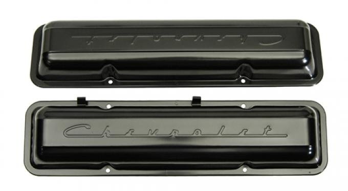 Classic Headquarters Small Block Script Valve Covers-Pair Paint W-541