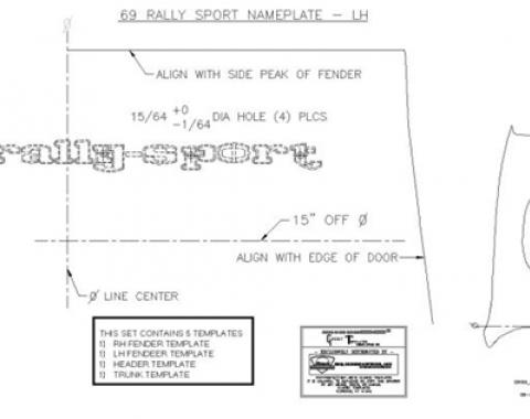 Classic Headquarters Rallysport W/350 Emblem Template Kit W-716