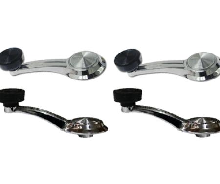 Classic Headquarters Window Crank Handle Set, Black Knobs R-429