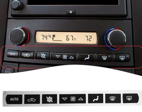 Redline Restomotive® 2005-2013 Chevrolet Corvette Climate Control Button Overlay Sticker