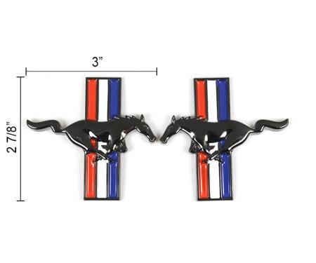 Daniel Carpenter 1994-04 Running Horse Fender Emblems - Black Chrome F5ZZ-16228-BC