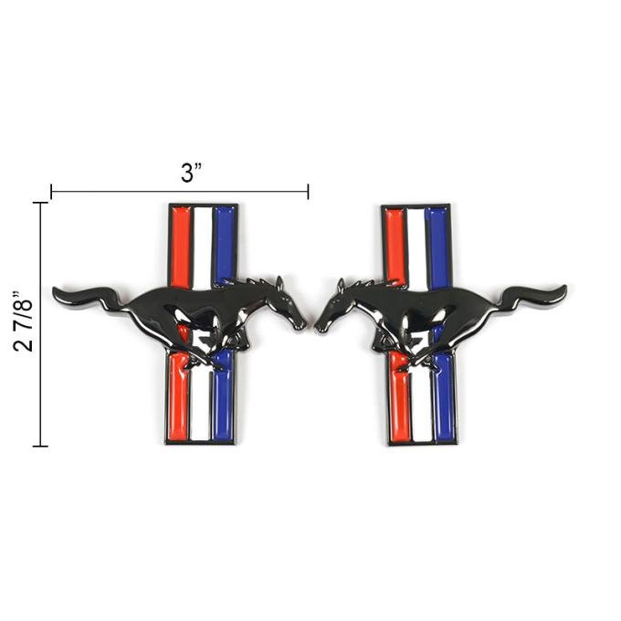 Daniel Carpenter 1994-04 Running Horse Fender Emblems - Black Chrome F5ZZ-16228-BC