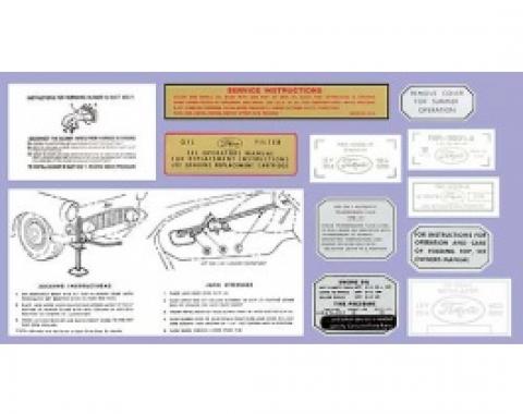 Ford Thunderbird Decal Kit, 1956, 12 Pieces