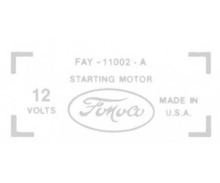 Ford Thunderbird Starter Decal, 430 V8, FAY-11002-A, 1959-60