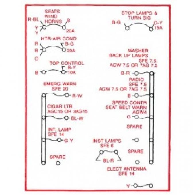 Schematic For Fuse Box, MACs Auto Parts 66-47370 Thunderbird Kick Panel Decal 