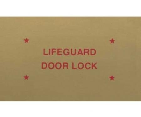 Ford Thunderbird Lifeguard Door Lock Decal, 1957