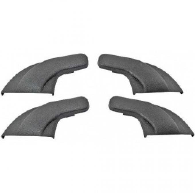 Ford Thunderbird Seat Hinge Cover Set, 4 Pieces, Black Plastic, 1958-60