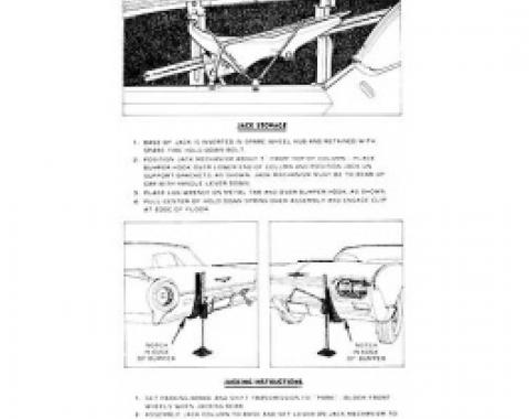 Ford Thunderbird Jack Instruction Decal, 1963