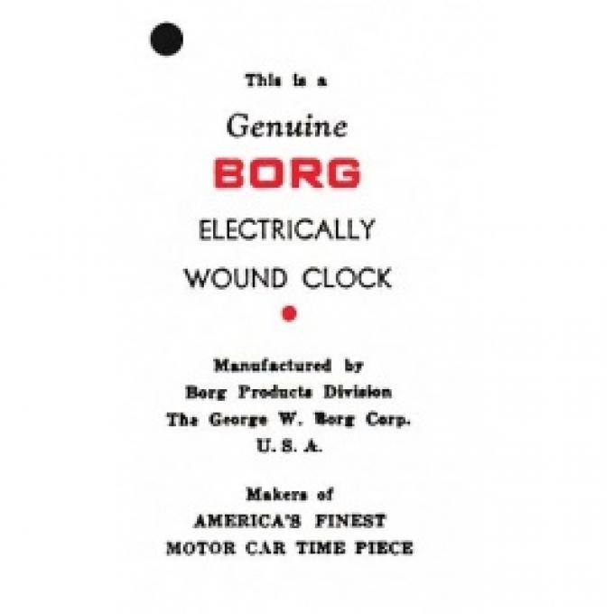 Ford Thunderbird Electric Clock Instruction Booklet, 1955-56