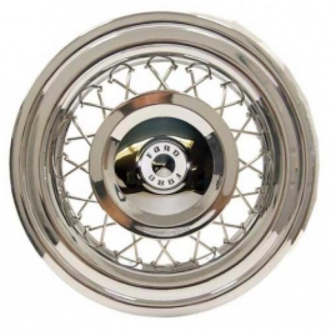 Ford Thunderbird Wire Wheel Cover Set, Set Of 4, White Painted Accents, 1956