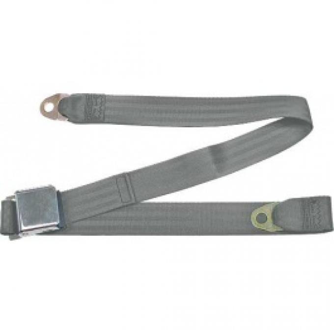 Seatbelt Solutions 1949-1979 Ford | Mercury Lap Belt, 60" with Chrome Lift Latch 1800606005 | Gray
