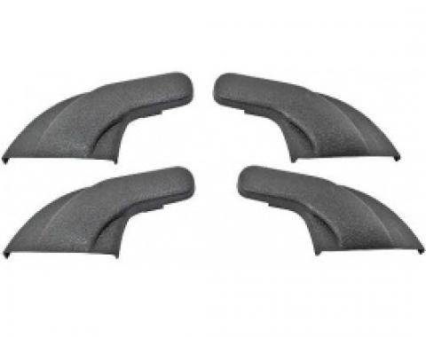 Ford Thunderbird Seat Hinge Cover Set, 4 Pieces, Black Plastic, 1958-60