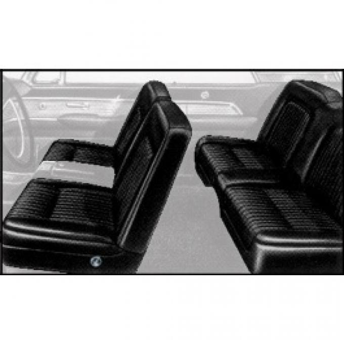 Ford Thunderbird Front Bucket & Rear Bench Seat Covers, Full Set, Vinyl, Black #23, Trim Code 56, 1961-62