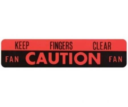 Ford Thunderbird Fan Decal, Caution, 1961-66