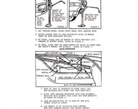 Ford Thunderbird Jack Instruction Decal, 1964