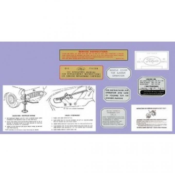 Ford Thunderbird Decal Kit, 1955, 9 Pieces