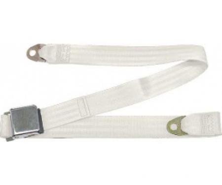 Seatbelt Solutions 1955-1966 Ford Thunderbird Lap Belt, 60" with Chrome Lift Latch 1800749000 | White