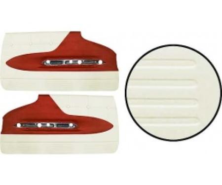 Ford Thunderbird Door Trim Panels, Red #14 & White #13, Trim Code 55, 1960