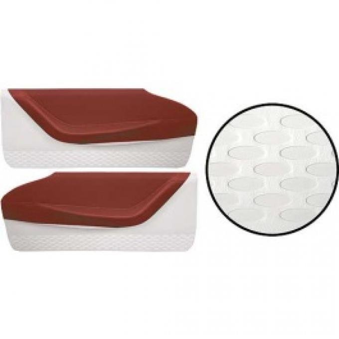Ford Thunderbird Door Trim Panels, Red #8 & White #2, Trim Code 9X, 1959