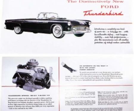 Ford Thunderbird Dealer Sales Brochure, Foldout Type, 1955