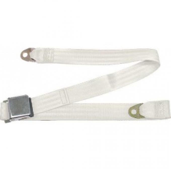 Seatbelt Solutions 1955-1966 Ford Thunderbird Lap Belt, 60" with Chrome Lift Latch 1800609000 | White