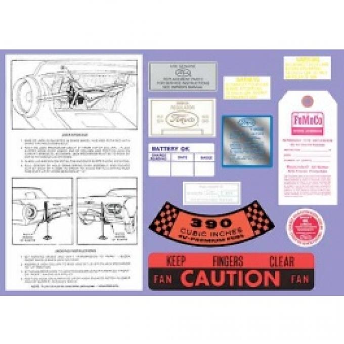 Ford Thunderbird Decal Kit, 11 Pieces, 1961