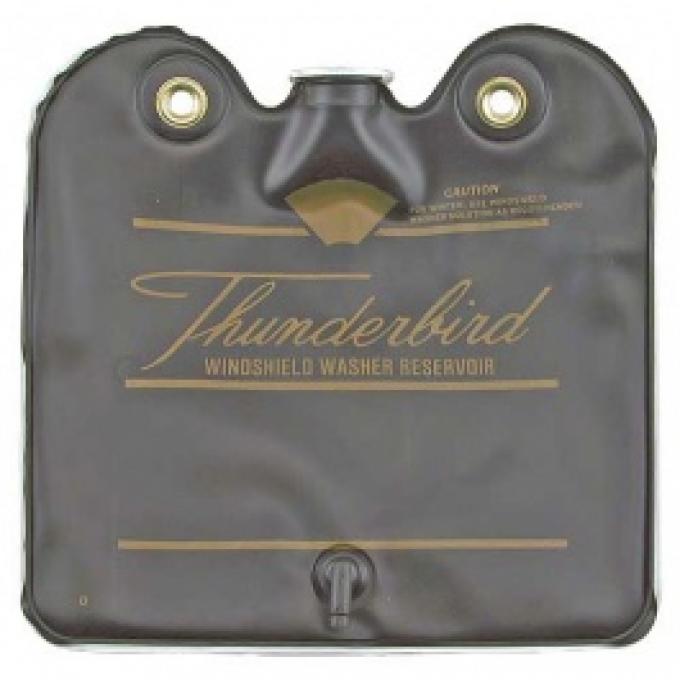 Ford Thunderbird Windshield Washer Bag, Black With Gold Letters, With Screw On Cap, 1964-65