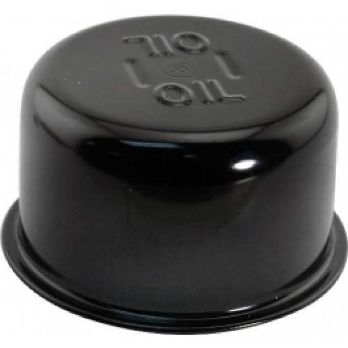 Ford Thunderbird Oil Filler Breather Cap, Push-On Type, Gloss Black With Correct Logo, 1957