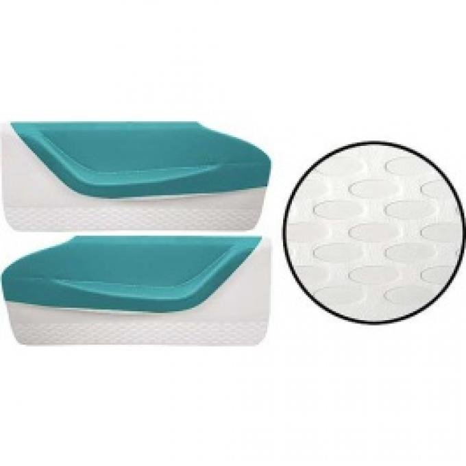 Ford Thunderbird Door Trim Panels, Turquoise #11 & White #2, Trim Code 7X, 1959