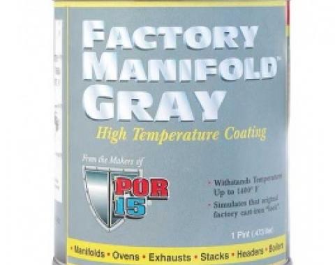 POR-Brand Hi-Temp Paint, Factory Manifold Gray, Up To 1400?, 1 Pint