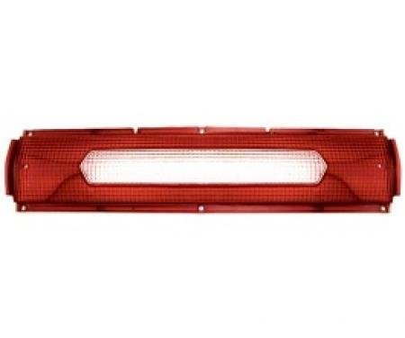 Ford Thunderbird Tail Light Lens, Center With Back-Up Lens, Red And Clear Plastic, 1966