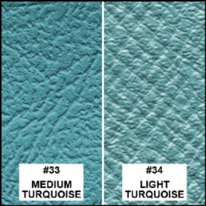 Ford Thunderbird Front Bucket Seat Covers, Vinyl, Medium Turquoise #33 & #34, Trim Code 57, 1963