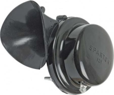 Ford Thunderbird Repro Horn, 12V, Lo Pitch, Bell-Shaped Dome, Triangular Wire Connector, Used Throughout 1956 & Very Early 1957
