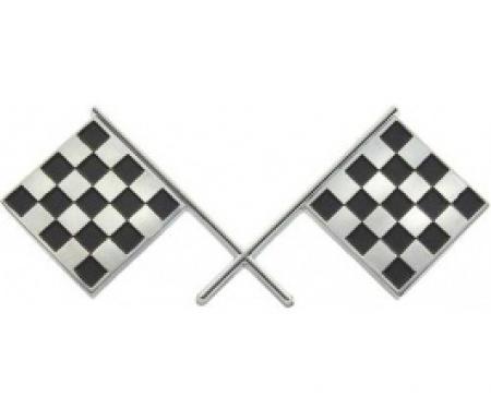 Ford Thunderbird Upper Grille Panel Ornament, Crossed Flags, 1955