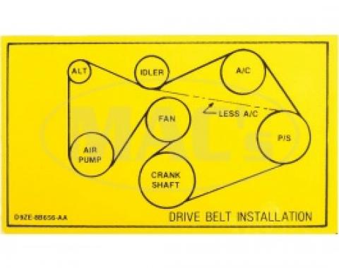 302 Drive Belt, 1979 Thunderbird