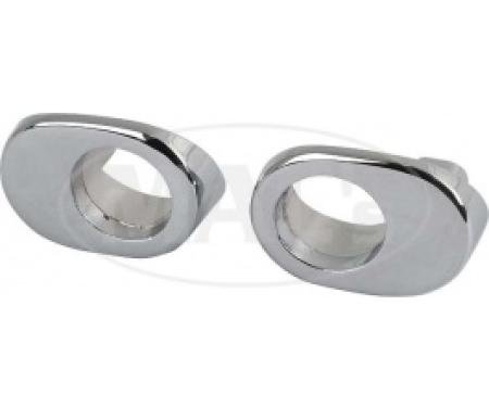 Ford Thunderbird Windshield Wiper Pivot Bezels, Chrome, 1955-57
