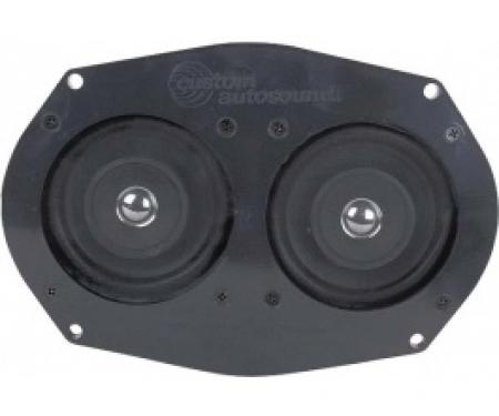 Ford Thunderbird Dual Front Radio Speaker Assembly, Dash Mount, 60 Watt Stereo, 1955-57