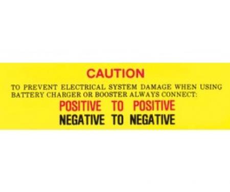 Ford Thunderbird Battery Decal, Caution, 1963-64