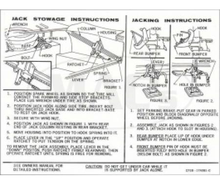 Jack Instructions, 1967 Thunderbird