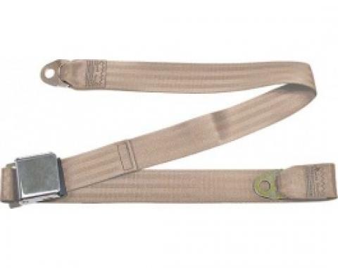 Seatbelt Solutions 1949-1979 Ford | Mercury, Lap Belt, 60" with Chrome Lift Latch 1800603009 | Desert Tan