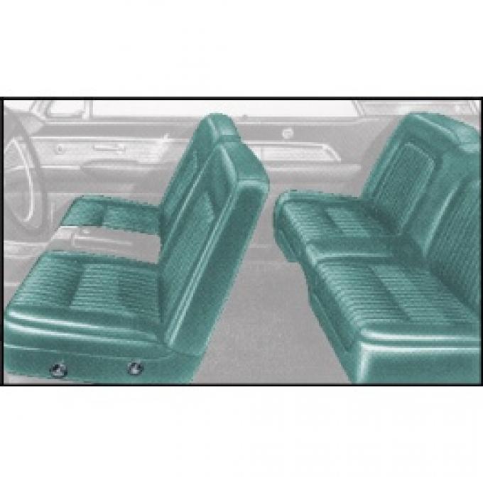 Ford Thunderbird Front Bucket & Rear Bench Seat Covers, Full Set, Vinyl, Turquoise Metallic #25, Trim Code 57, 1961