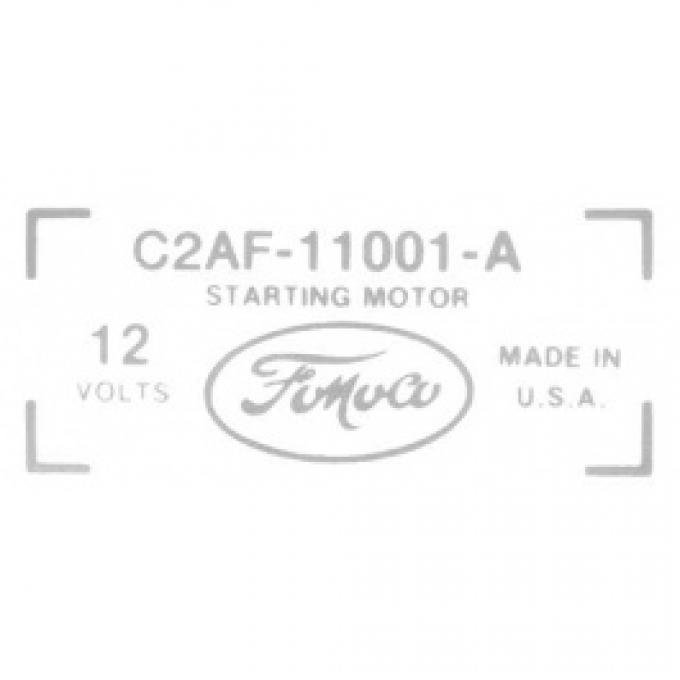 Ford Thunderbird Starter Decal, C2AF-11001-A, 1962-65