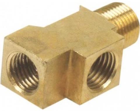 Ford Thunderbird Brake Line Connector, Brass, Threads Into The Master Cylinder, 1965-66