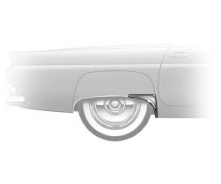 Ford Thunderbird Fender Skirt Stone Guards, Stainless Steel, With Brackets, 1955-57