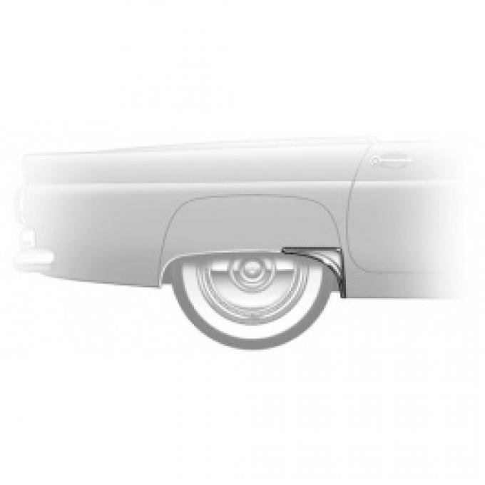 Ford Thunderbird Fender Skirt Stone Guards, Stainless Steel, With Brackets, 1955-57