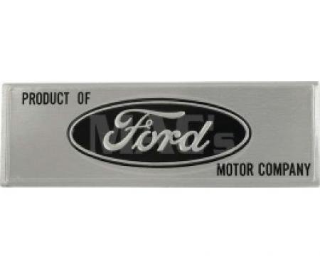 Ford Thunderbird Door Scuff Plate Emblem, Metal With Adhesive Backing, Black Background, 1963-66